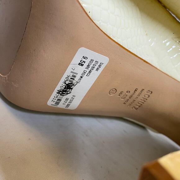 Schutz Darah White Croc Platform Sandal 9.5